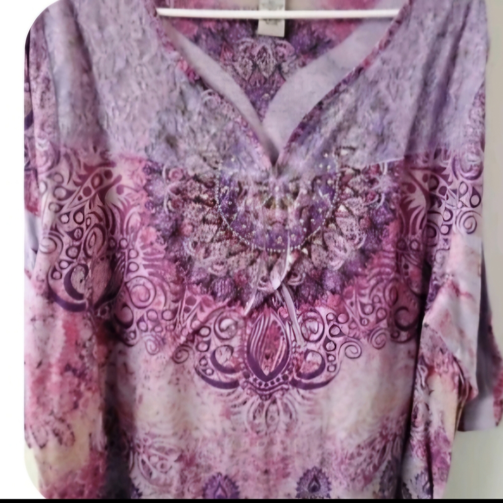 Catherine's Purple Paisley Women's Top 3x